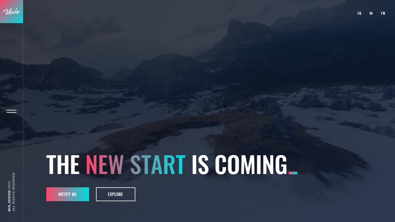 Unio Coming Soon Template Preview Screen